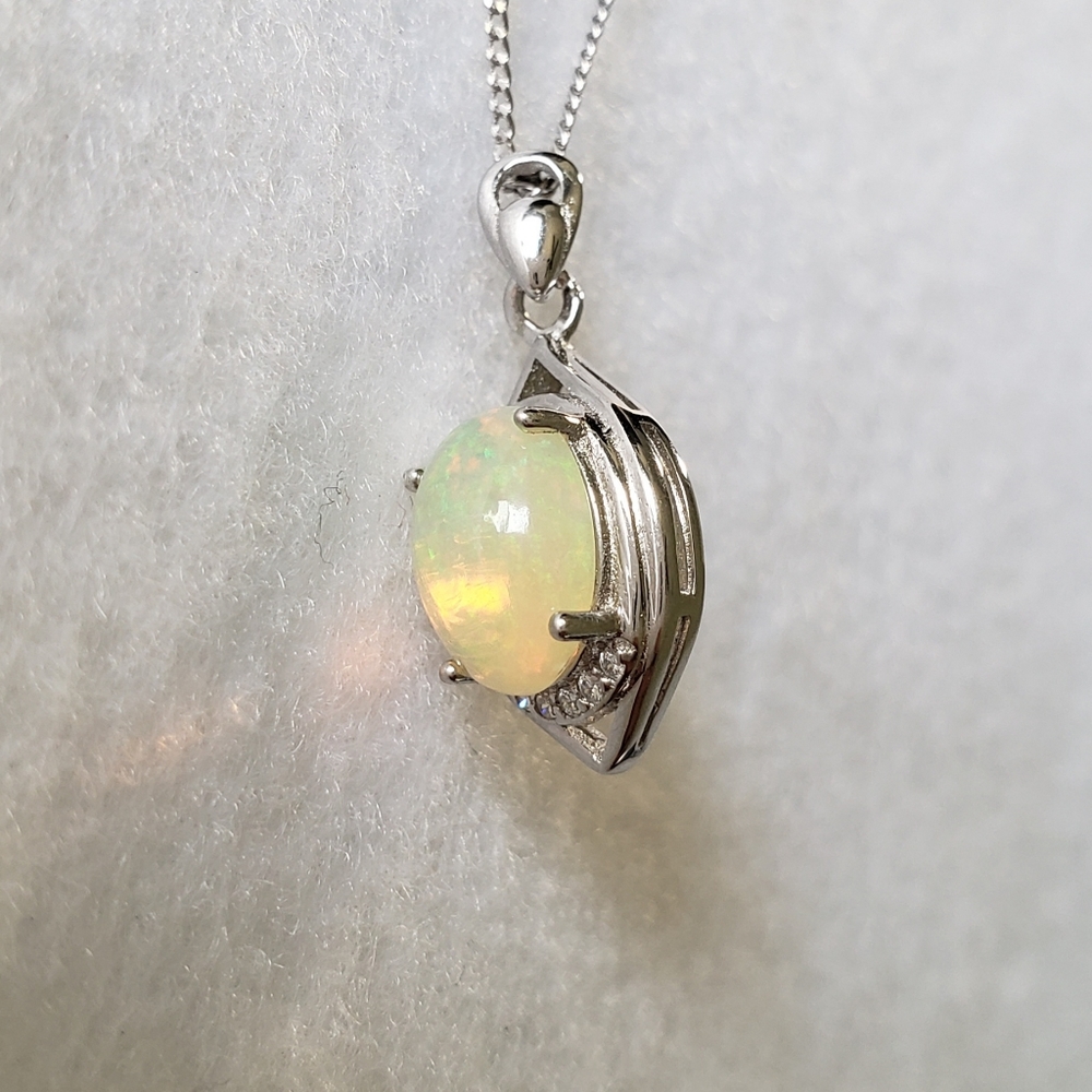 HOST PICK!Sterling Natural Australian Opal Pendant - Picture 4 of 8